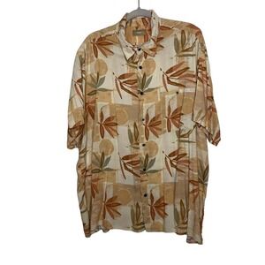 Natural Issue Tan Hawaiian Button Down Mens Shirt